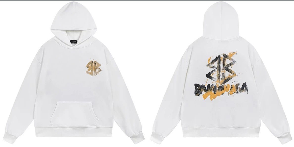 Balenciaga Logo Black Oversized Hoodie