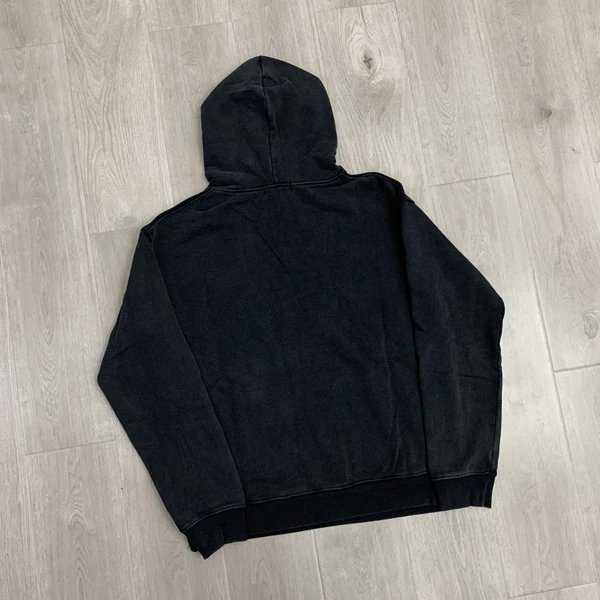 Black Graphic Hooded Sweatshirt Dark Wash Streetwear