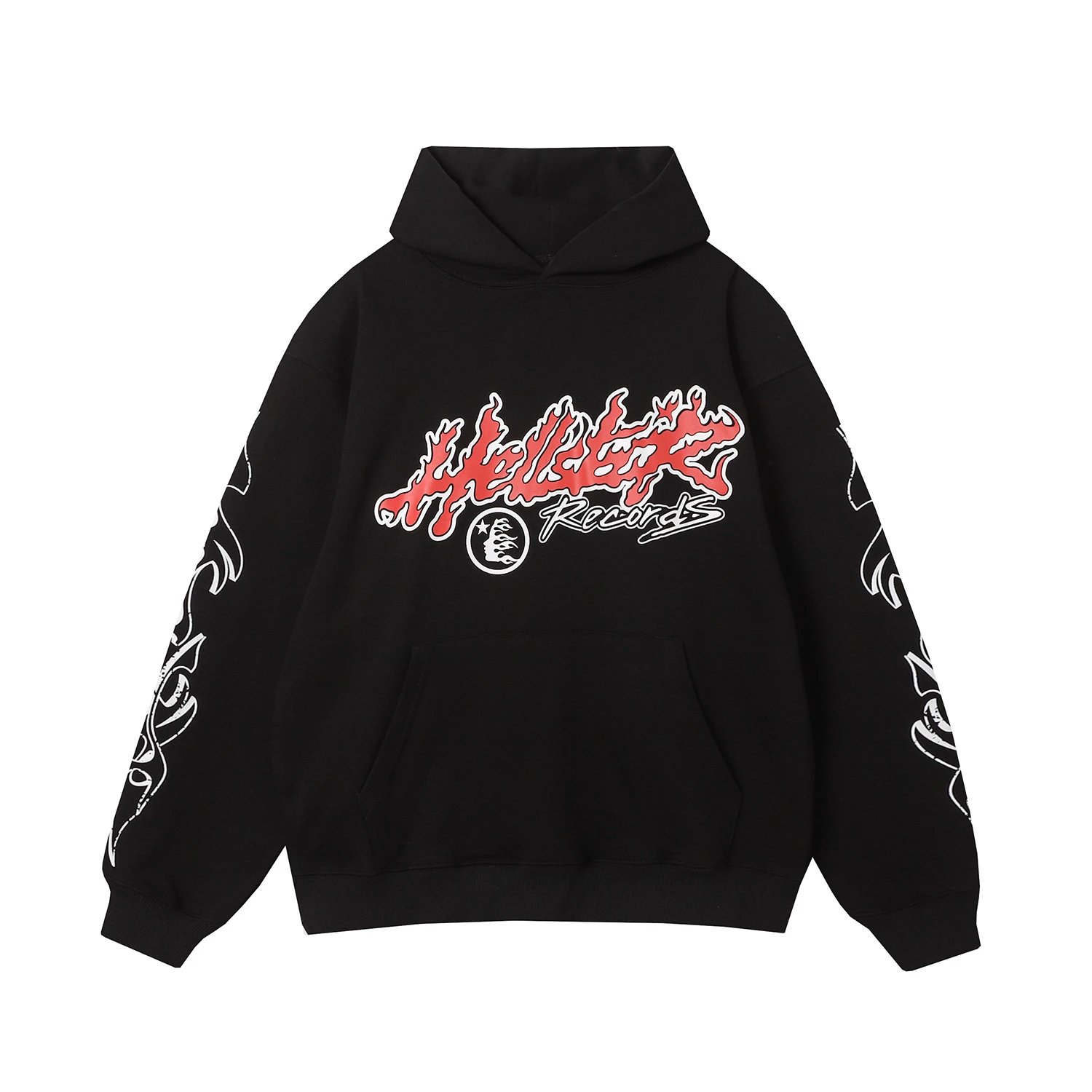Hellcat Records Gray Graphic Oversized Hoodie