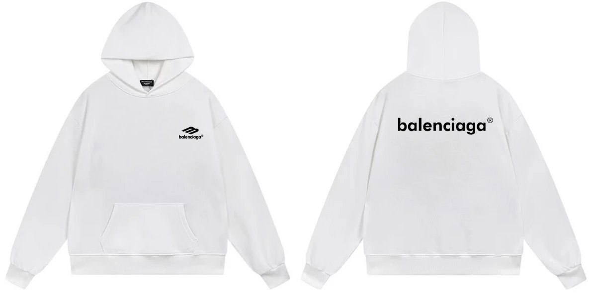 Balenciaga Logo Black Oversized Hoodie