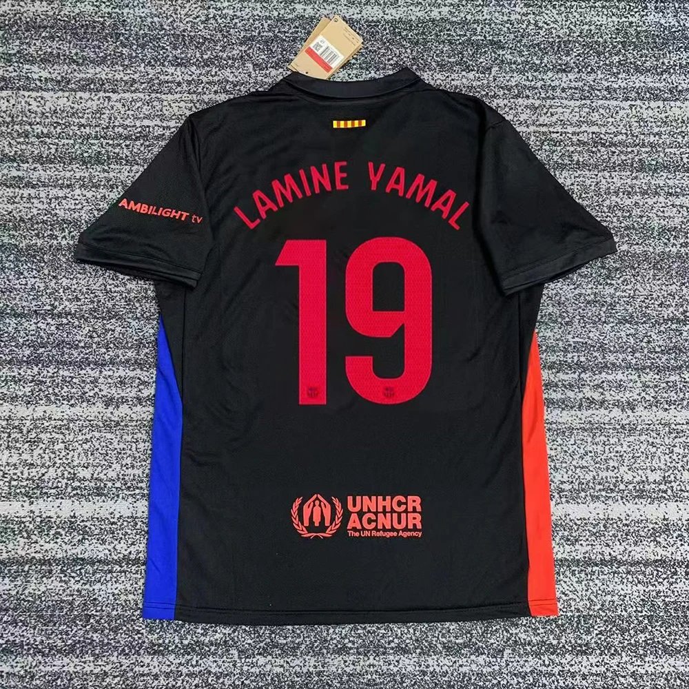 FC Barcelona Lamine Yamal 19 Red Blue Football Jersey