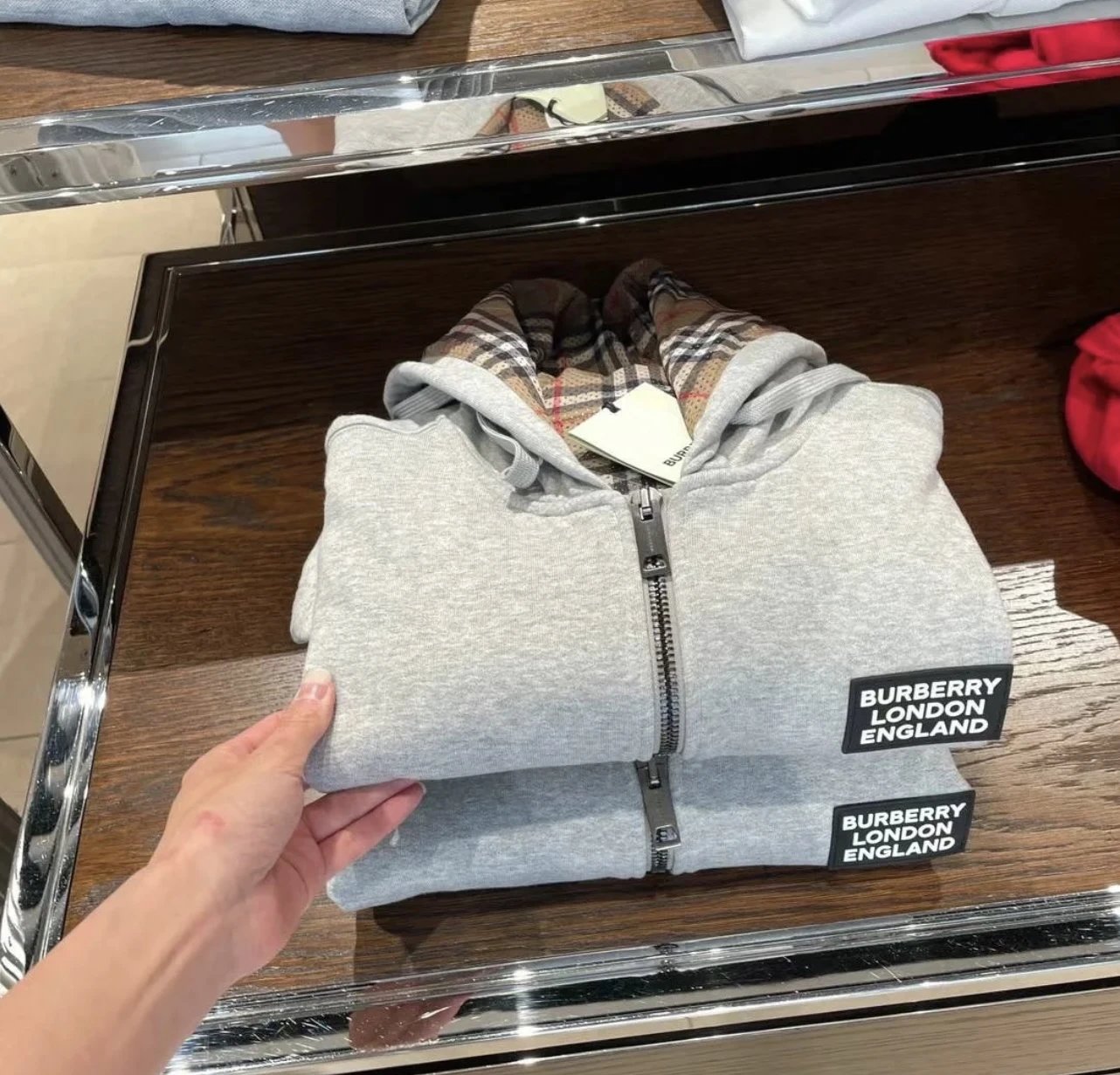 Burberry Logo Black Zip-Up Hoodie Sweatshirt
