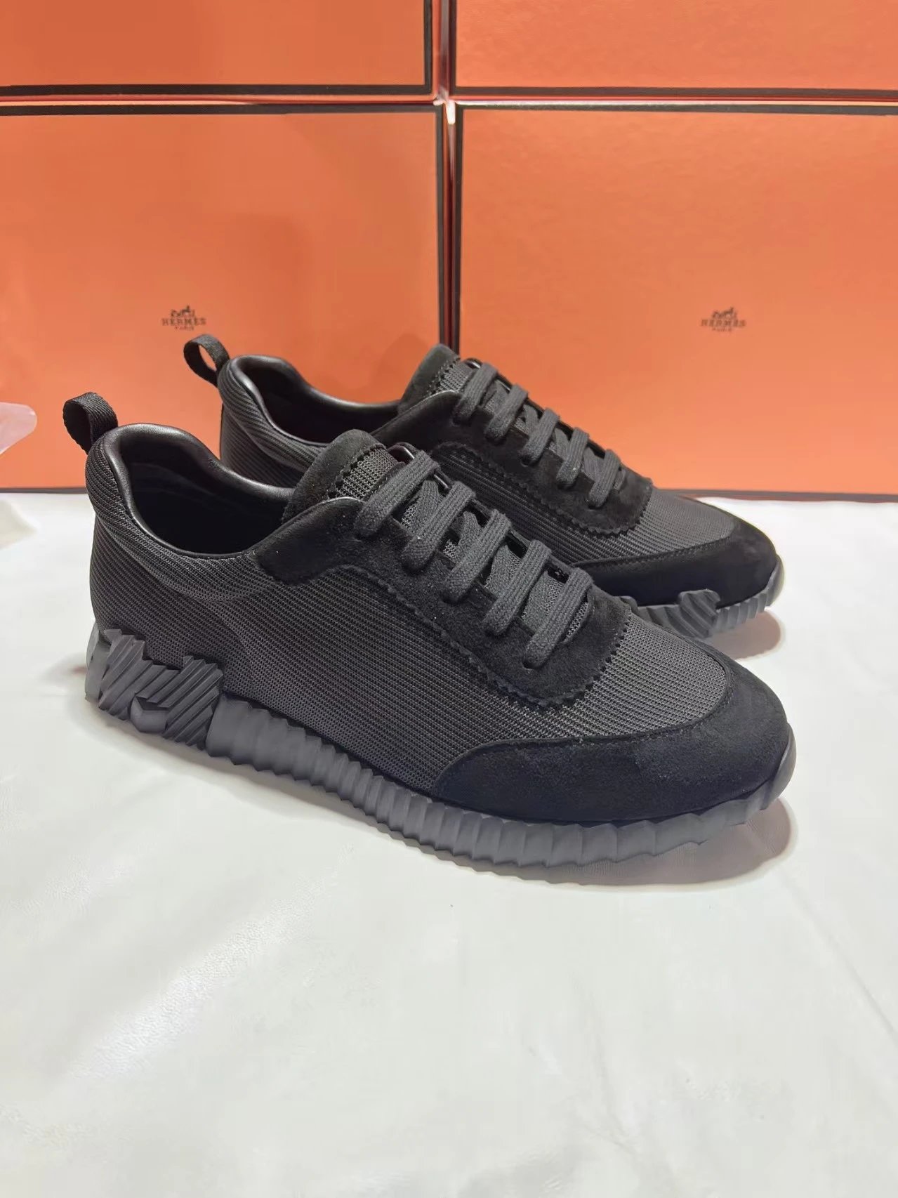 Off-White Diagonal Denim Sneakers Blue and Gray Chunky Sneakers - 10