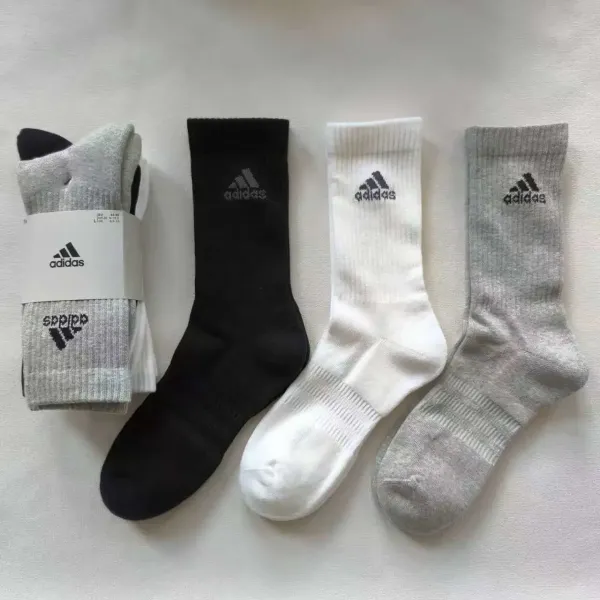Adidas Classic Crew Socks Black White Gray Socks - 1