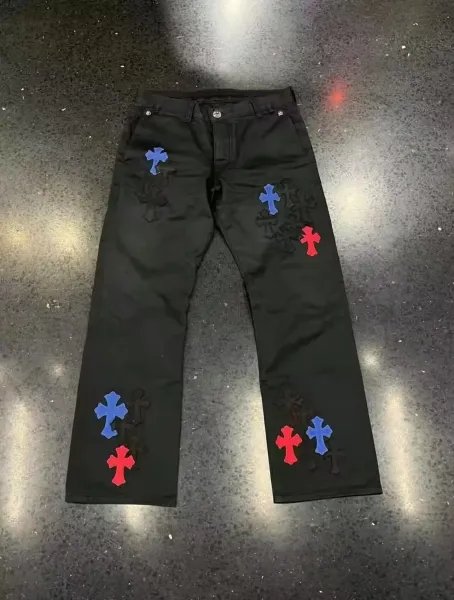 Chrome Hearts Cross Embroidered Black Pants - 1