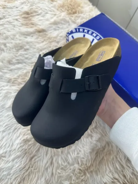 Birkenstock Boston Black Soft Footbed Clogs - 1