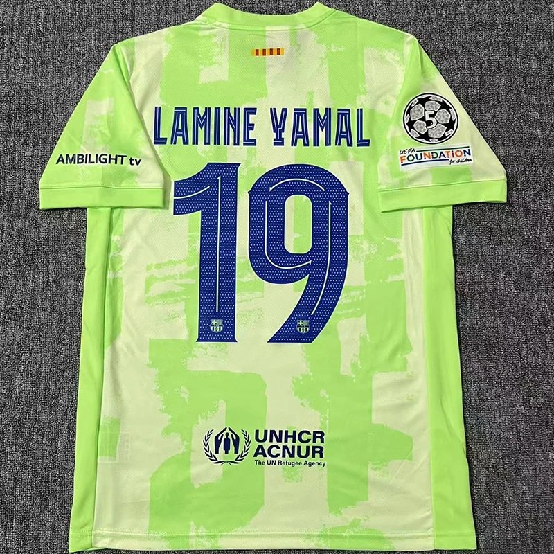 FC Barcelona Lamine Yamal 19 Red Blue Football Jersey