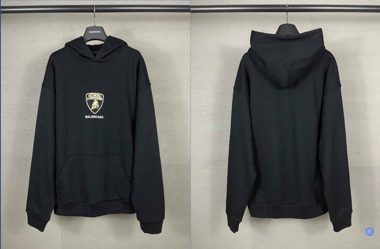 Balenciaga Logo Black Oversized Hoodie