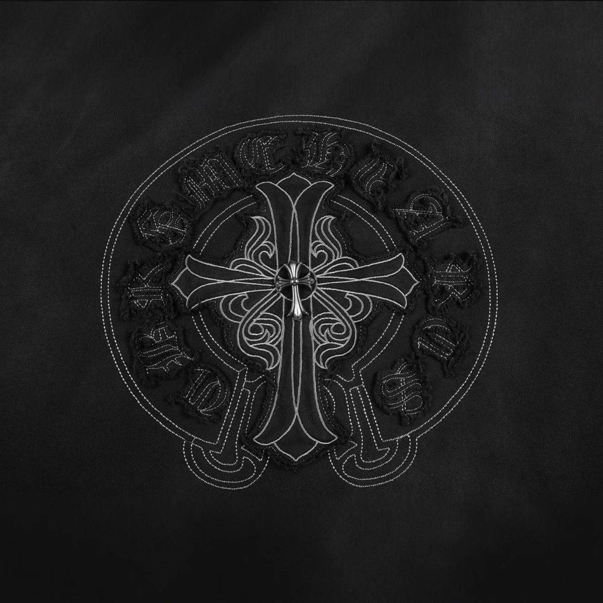 Chrome Hearts Black Embroidered Logo Oversized Sweatshirt