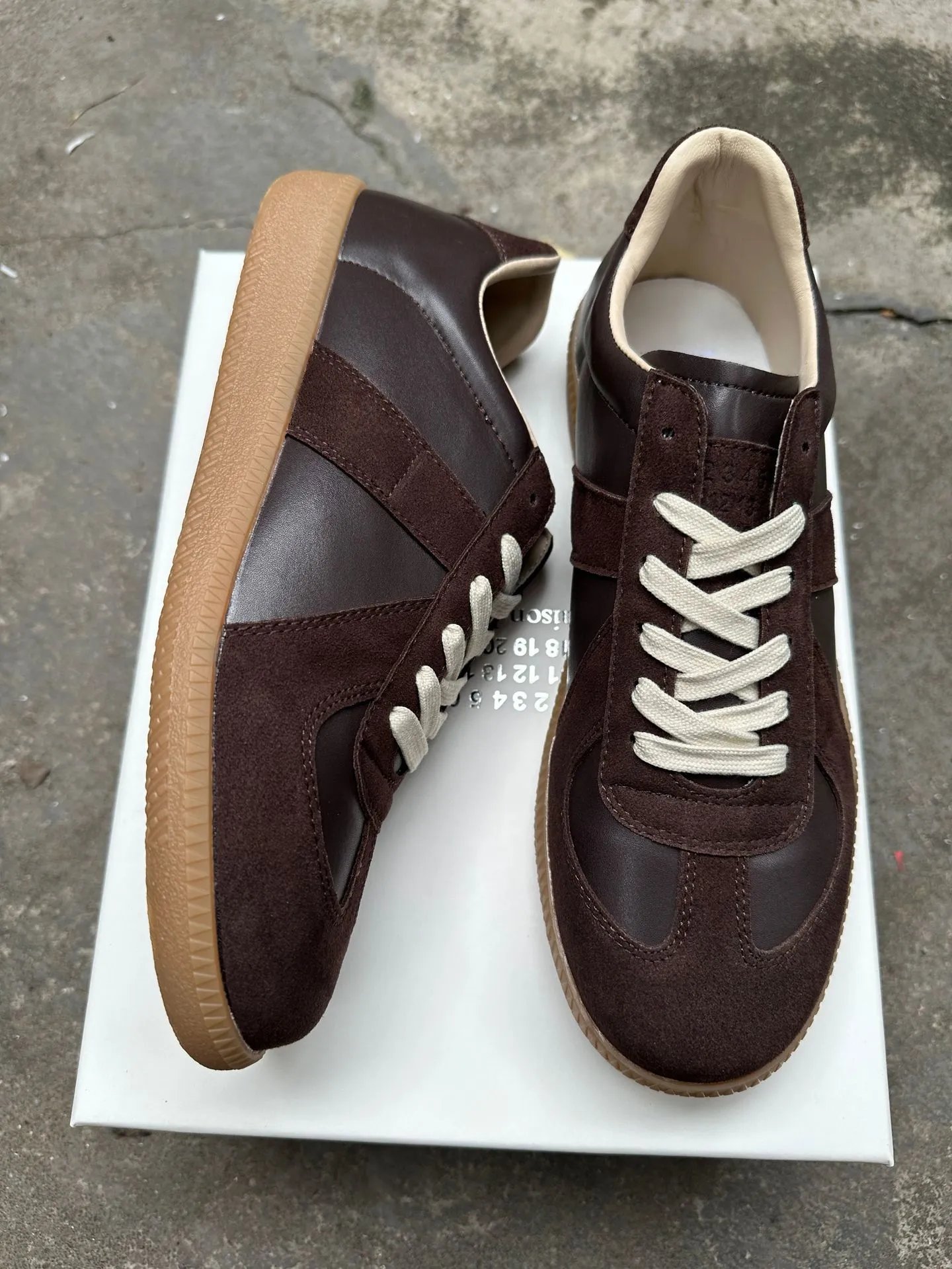 Maison Margiela Replica Sneakers Brown Suede Leather - 4