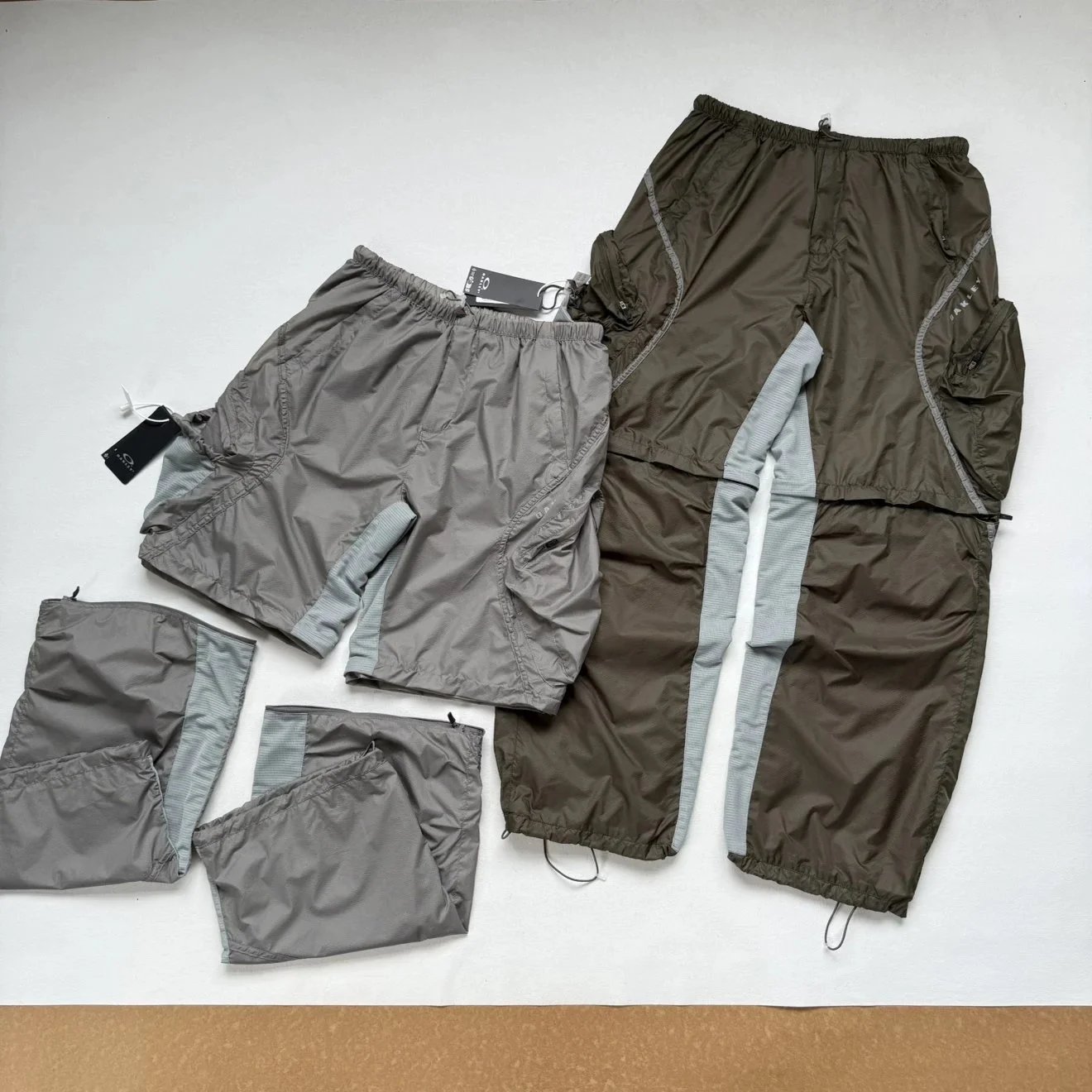 Oakley Convertible 2 In 1 Grey And Olive Cargo Pants