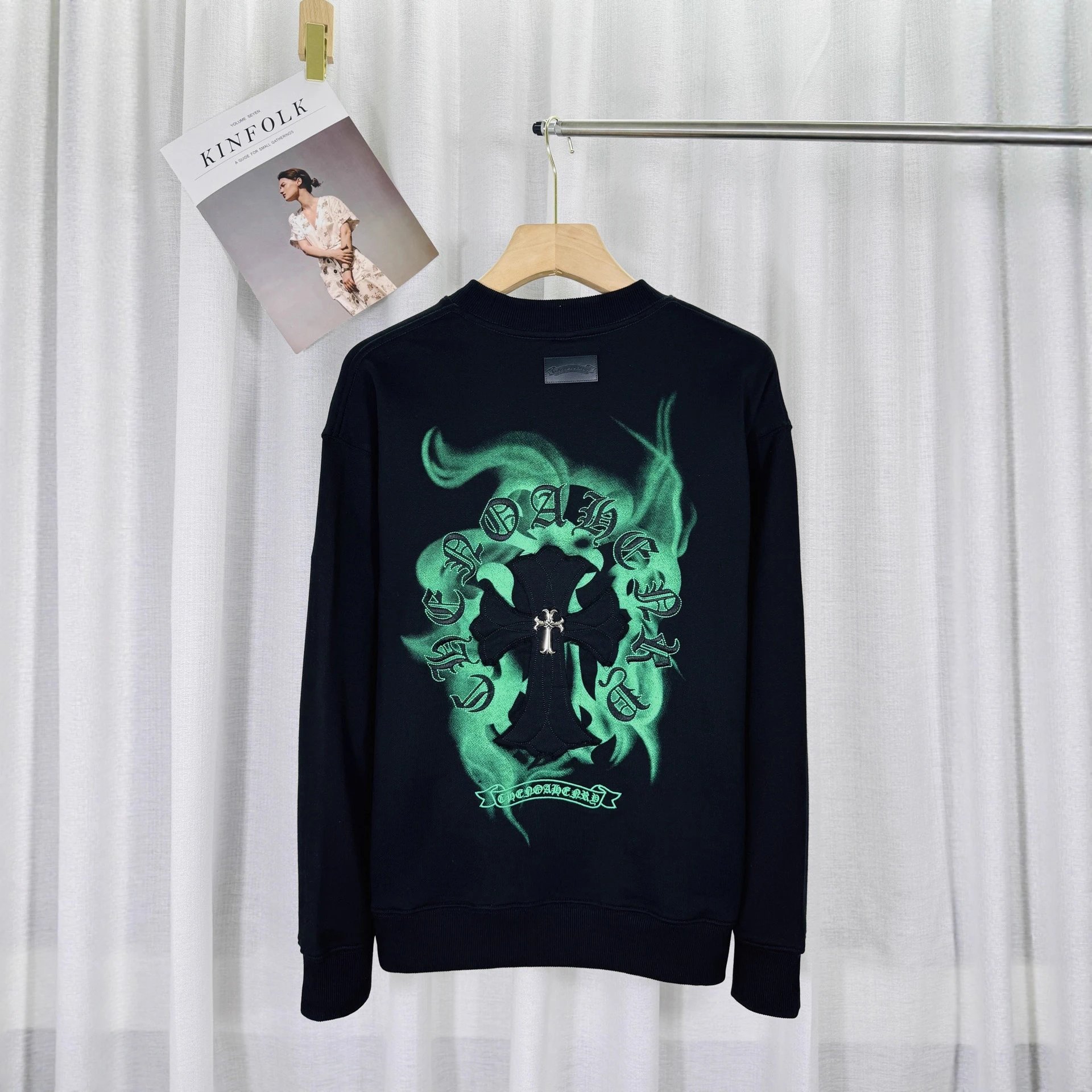 Chrome Hearts White Gothic Cross Print Sweatshirt