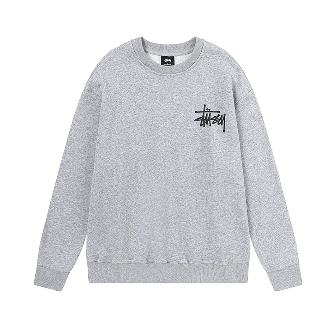 Stussy Tie-Dye Black Graphic Crewneck Sweatshirt