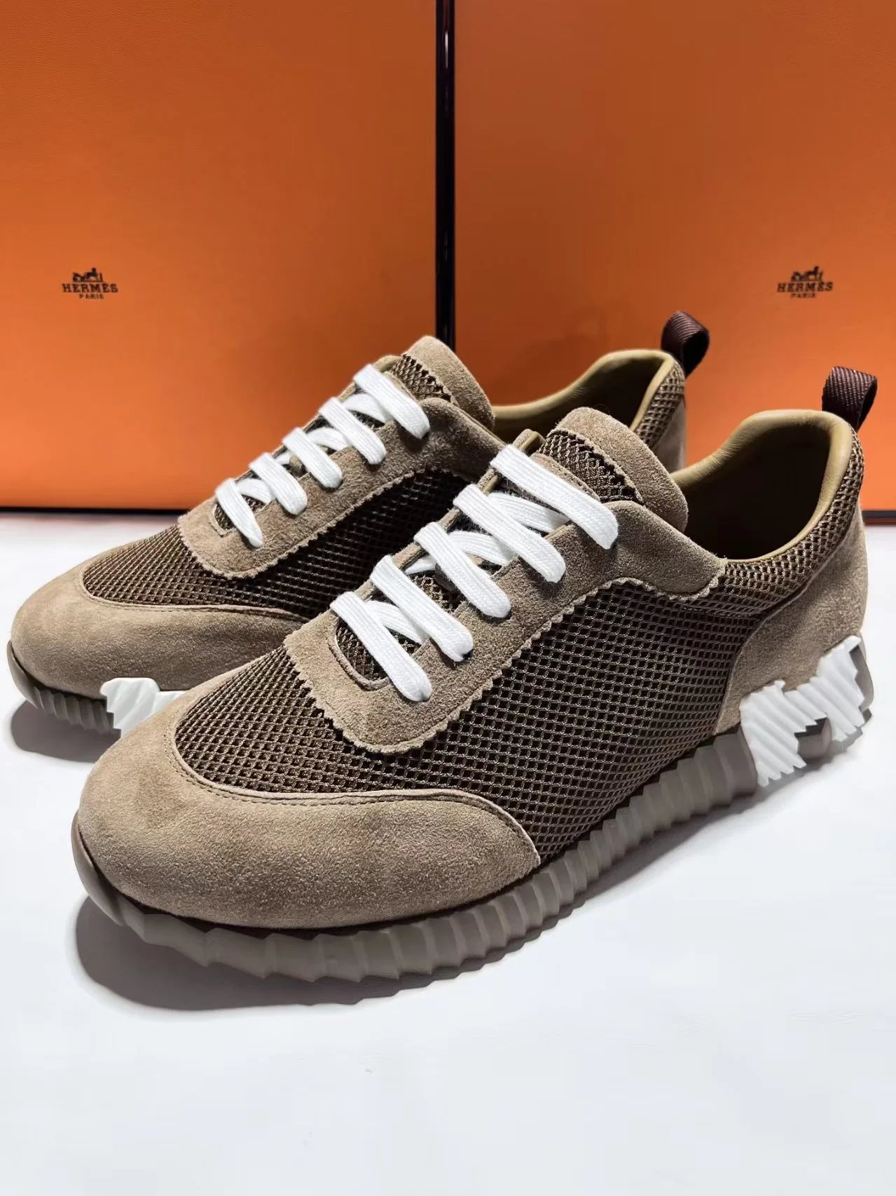 Off-White Diagonal Denim Sneakers Blue and Gray Chunky Sneakers - 12