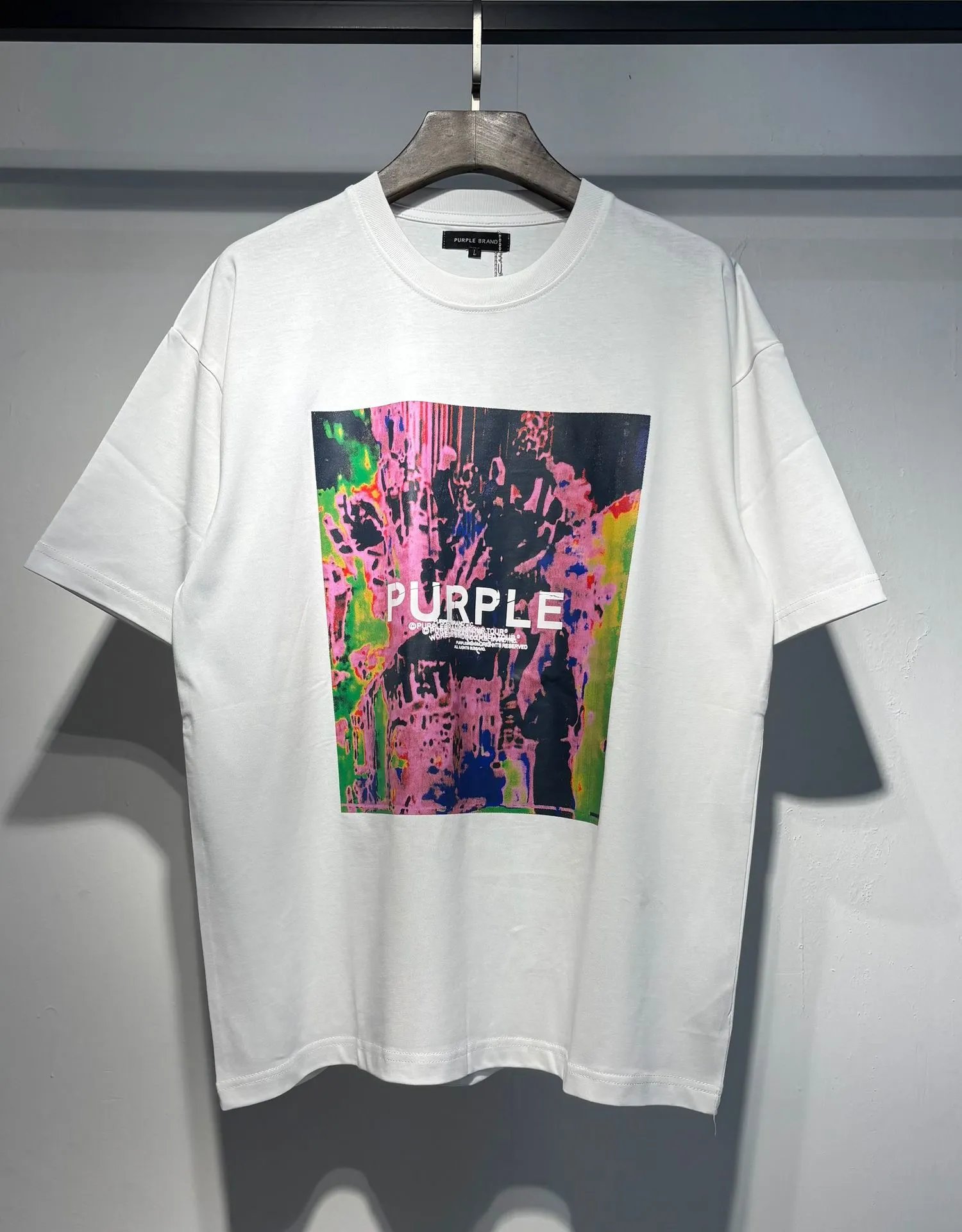 Purple Brand Dripping Logo White Oversized T-Shirt