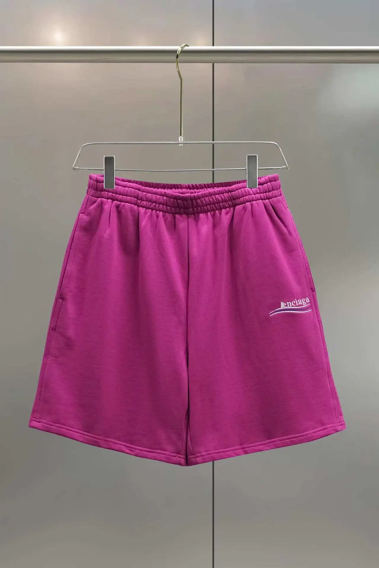 Balenciaga Logo Embroidered Navy Blue Sporty Shorts