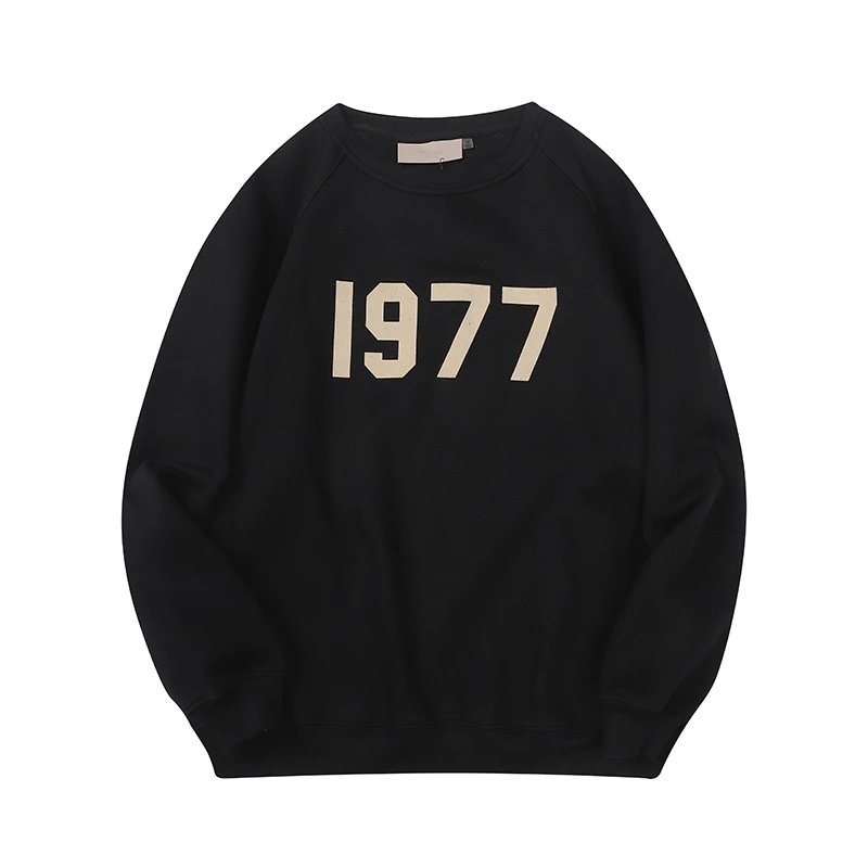 Cream Sweatshirt 1977 Black Print Oversized Crewneck