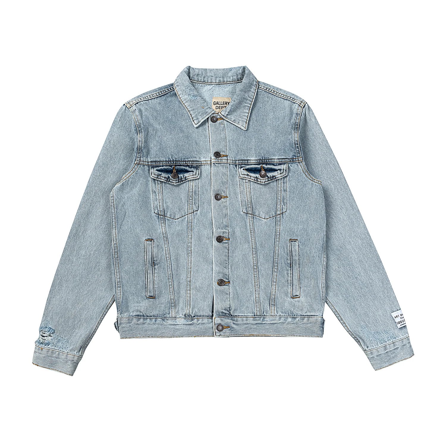 Gallery Dept. Denim Jacket Medium Wash Distressed Classic Trucker