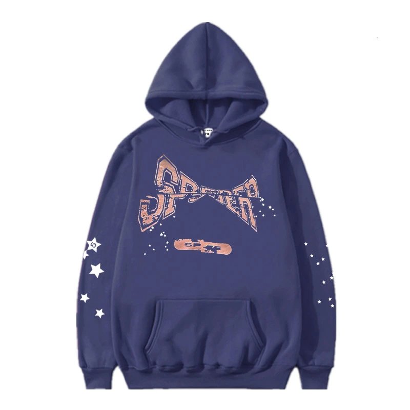 Spider Web Print Black Graphic Hoodie