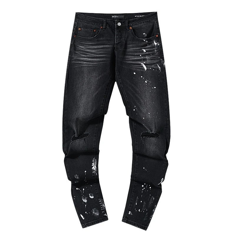 Ripped and Patched Retro Straight Leg Jeans photo 5