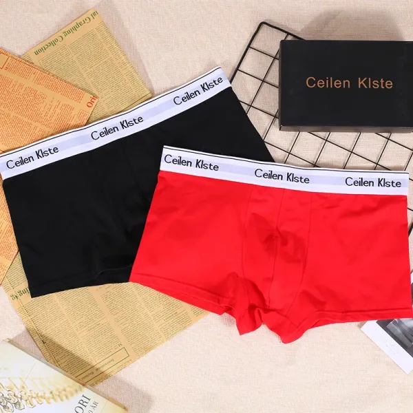 Design Ceilen Klste Boxer Briefs Black and Red Underwear - 1
