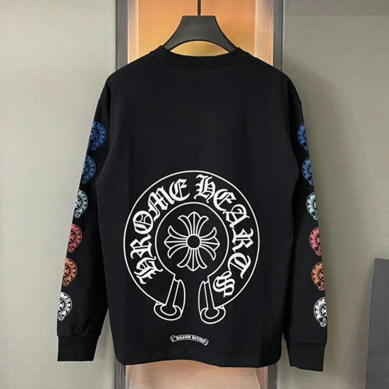 Chrome Hearts White Logo Print Long Sleeve Pocket T-Shirt
