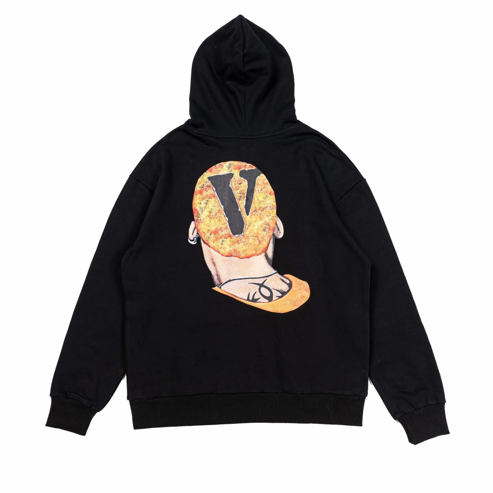 White Graphic Print Hoodie With Celebrity Portrait Streetwear