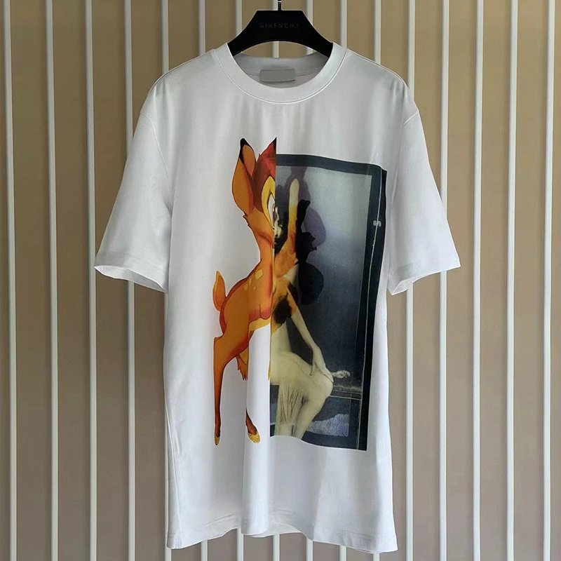 Black Shark Print Oversized Graphic T-Shirt