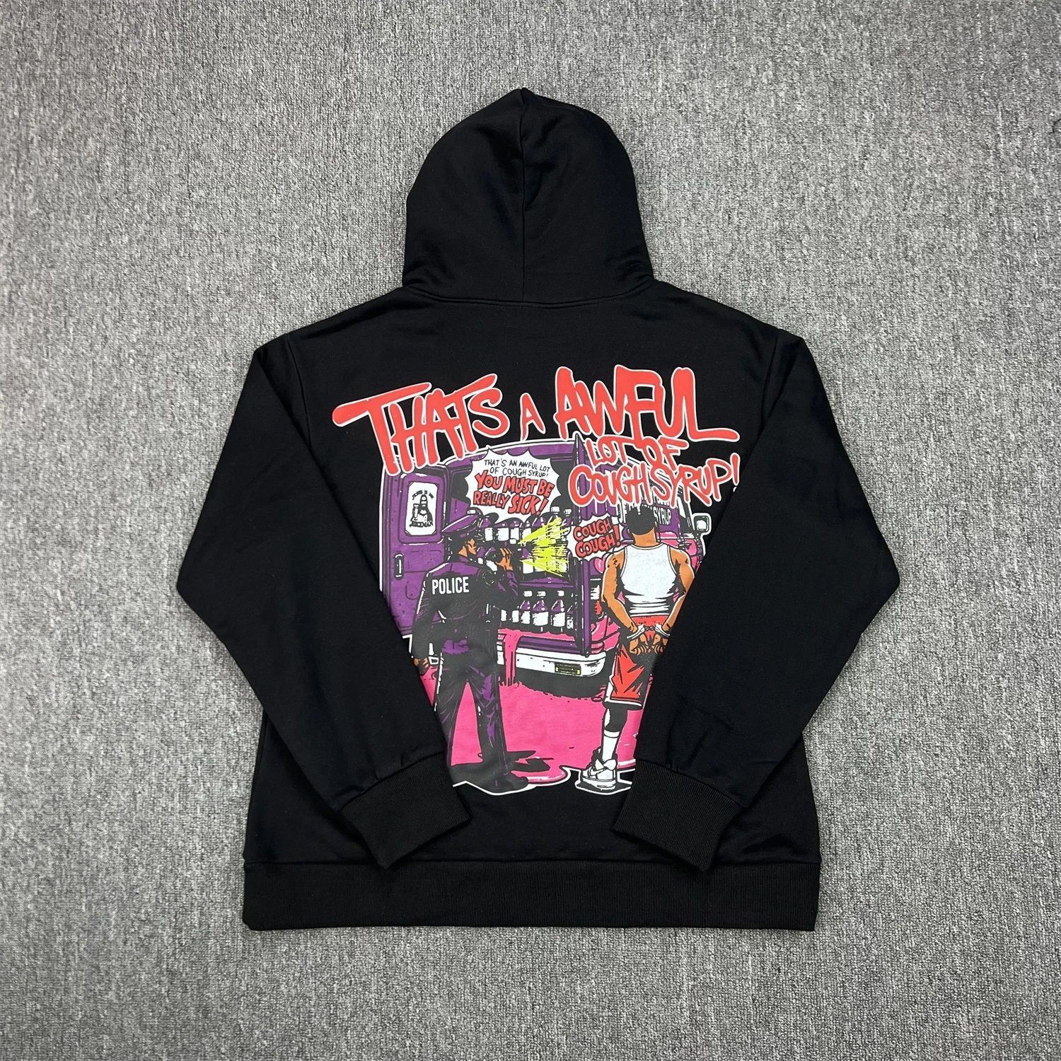Black Hoodie That's A Awful Lot Of Cough Syrup Graphic Streetwear