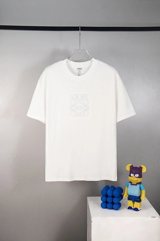 Loewe T-Shirt White Embroidered Logo Casual