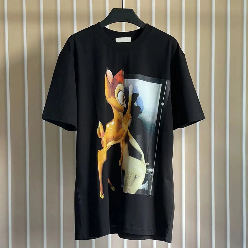 Black Shark Print Oversized Graphic T-Shirt