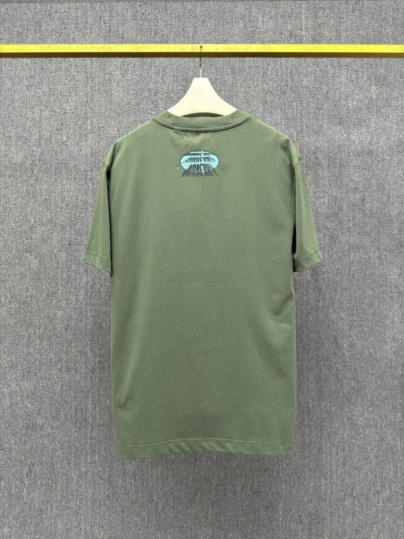 Burberry Graphic Print Olive Green Casual T-Shirt