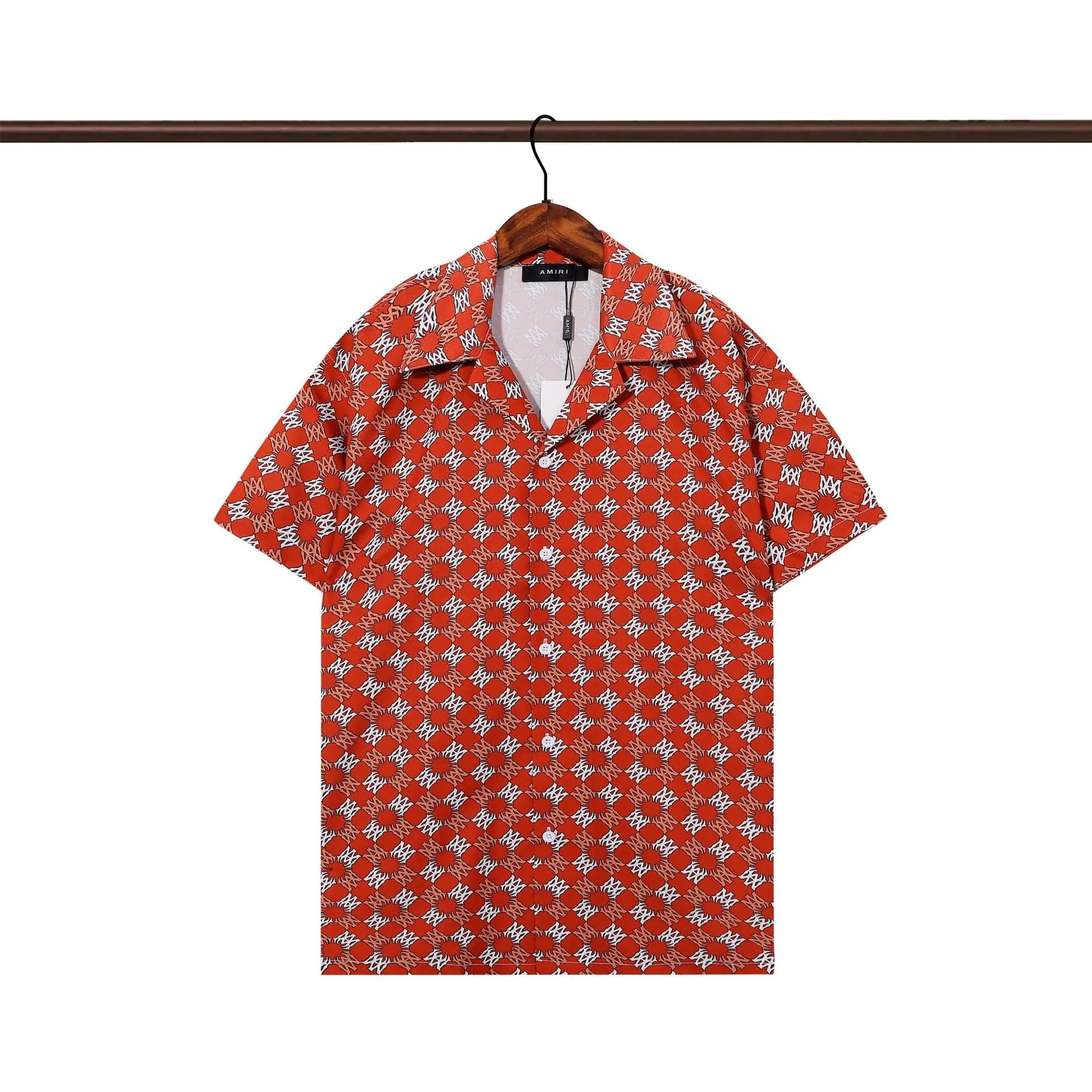 Amiri Bandana Print Black Distressed Short Sleeve Shirt