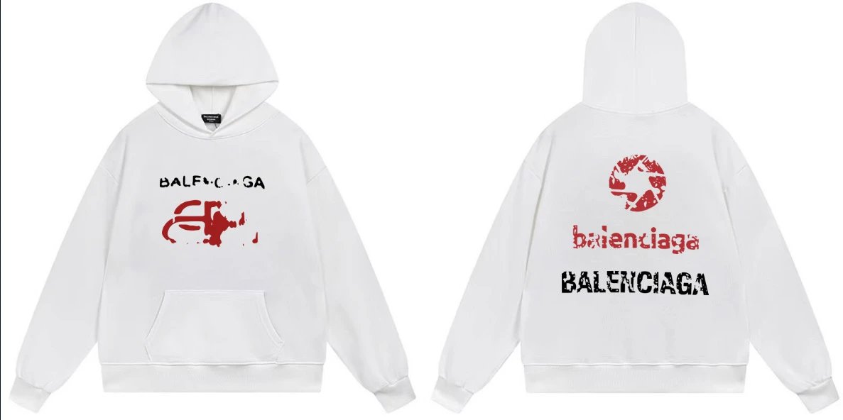 Balenciaga Logo Black Oversized Hoodie