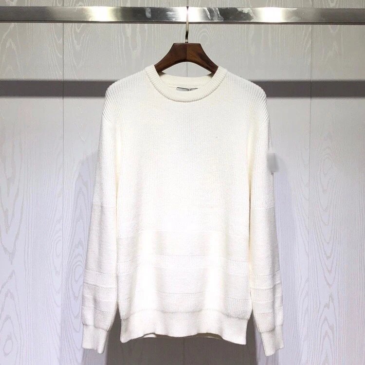 Stone Island Ribbed Knit Black White Olive Crewneck Sweater