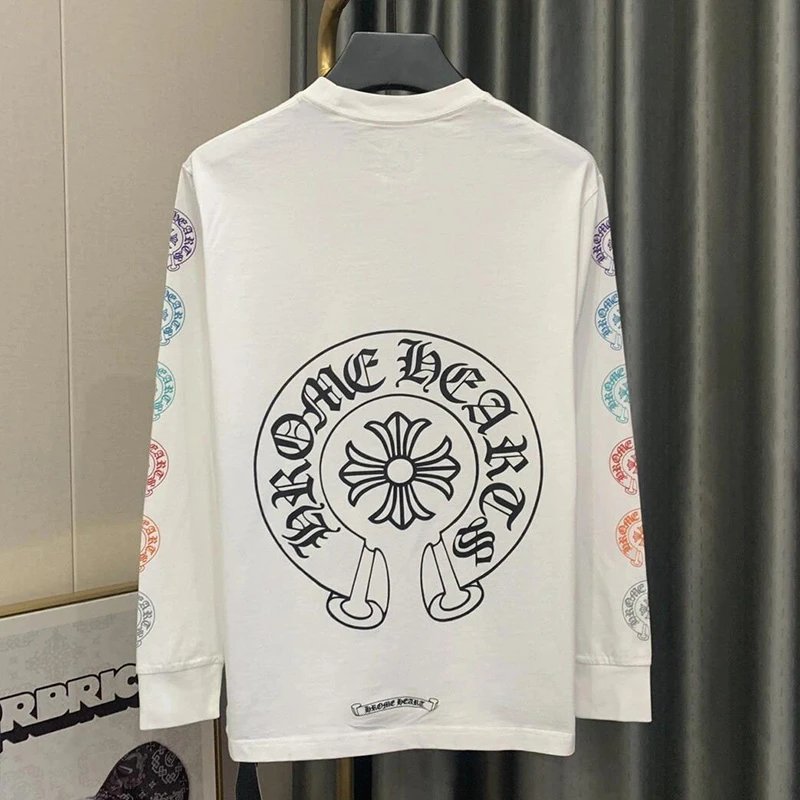 Chrome Hearts White Logo Print Long Sleeve Pocket T-Shirt