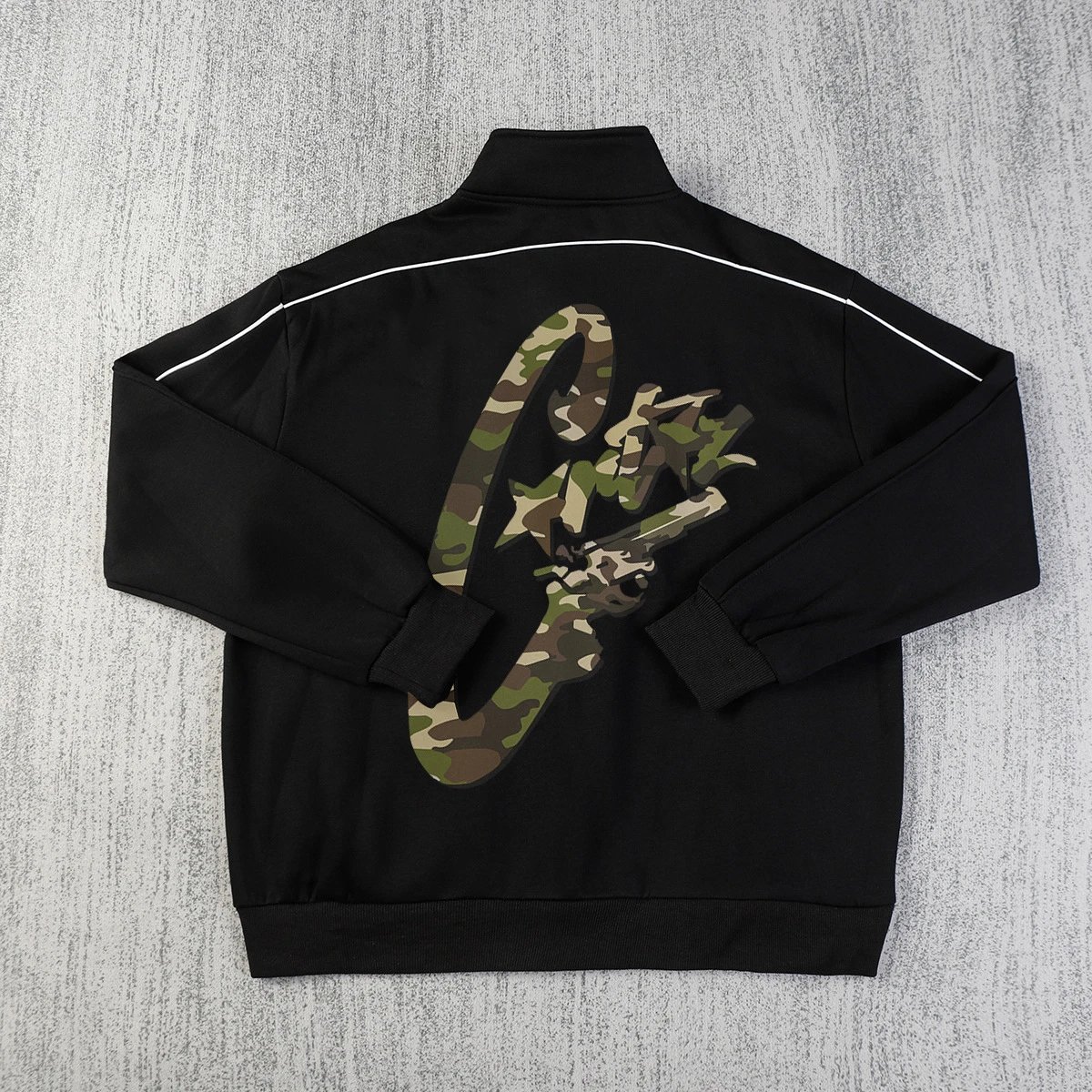 Corteiz Black Script Logo Full Zip Track Jacket