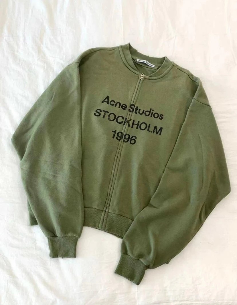 Acne Studios Navy Blue Embroidered Logo Track Jacket