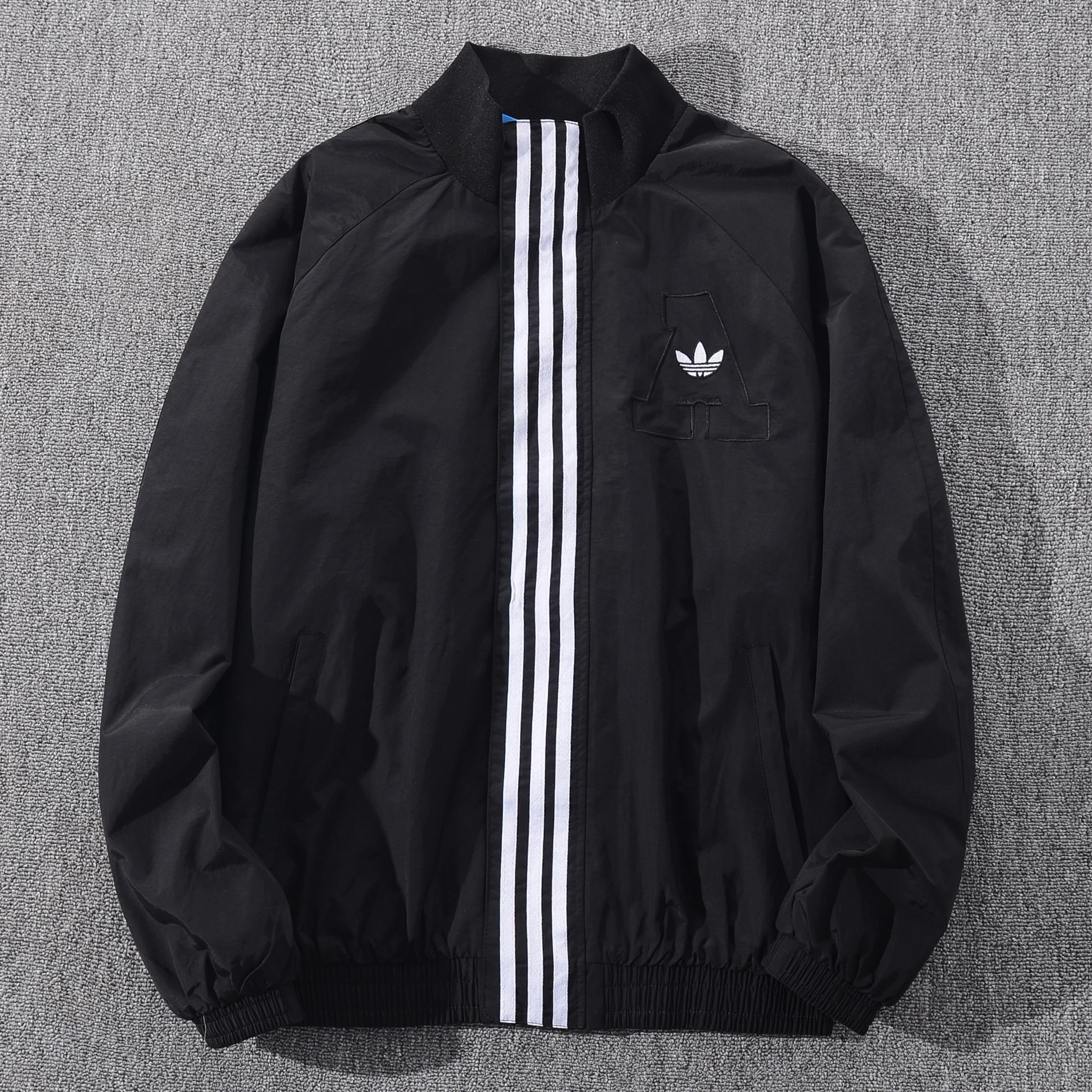 Adidas Track Jacket Olive Green Sporty Windbreaker