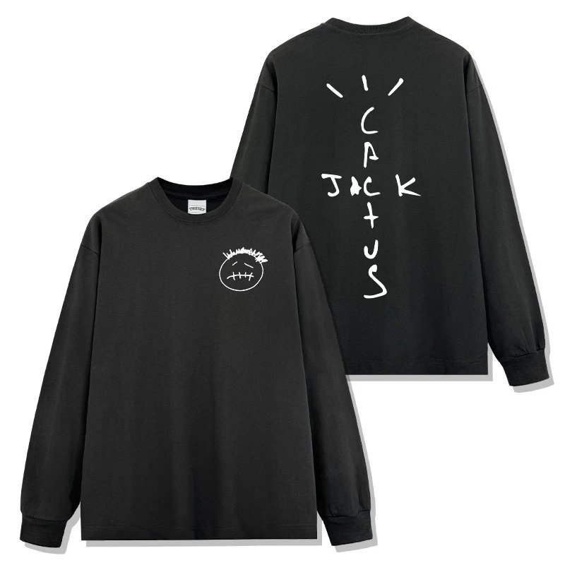 Travis Scott Cactus Jack Black Acid Wash T-Shirt