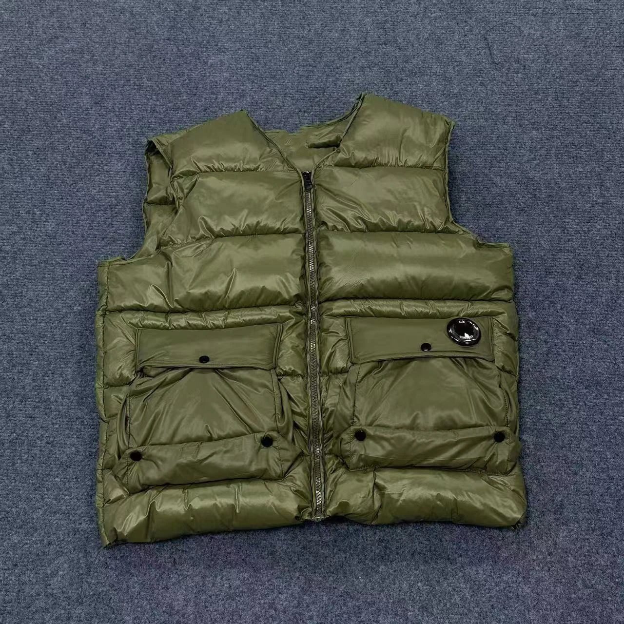 Puffer Vest Black Olive Gray Quilted Sleeveless Jacket