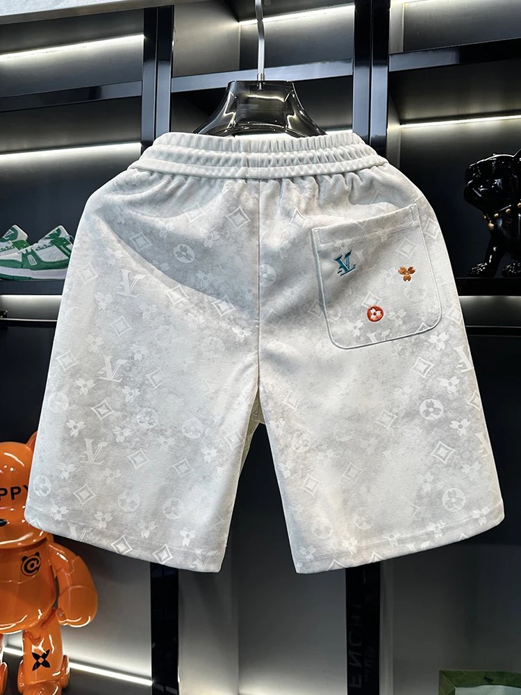 Louis Vuitton Monogram White Embroidered休闲 Shorts
