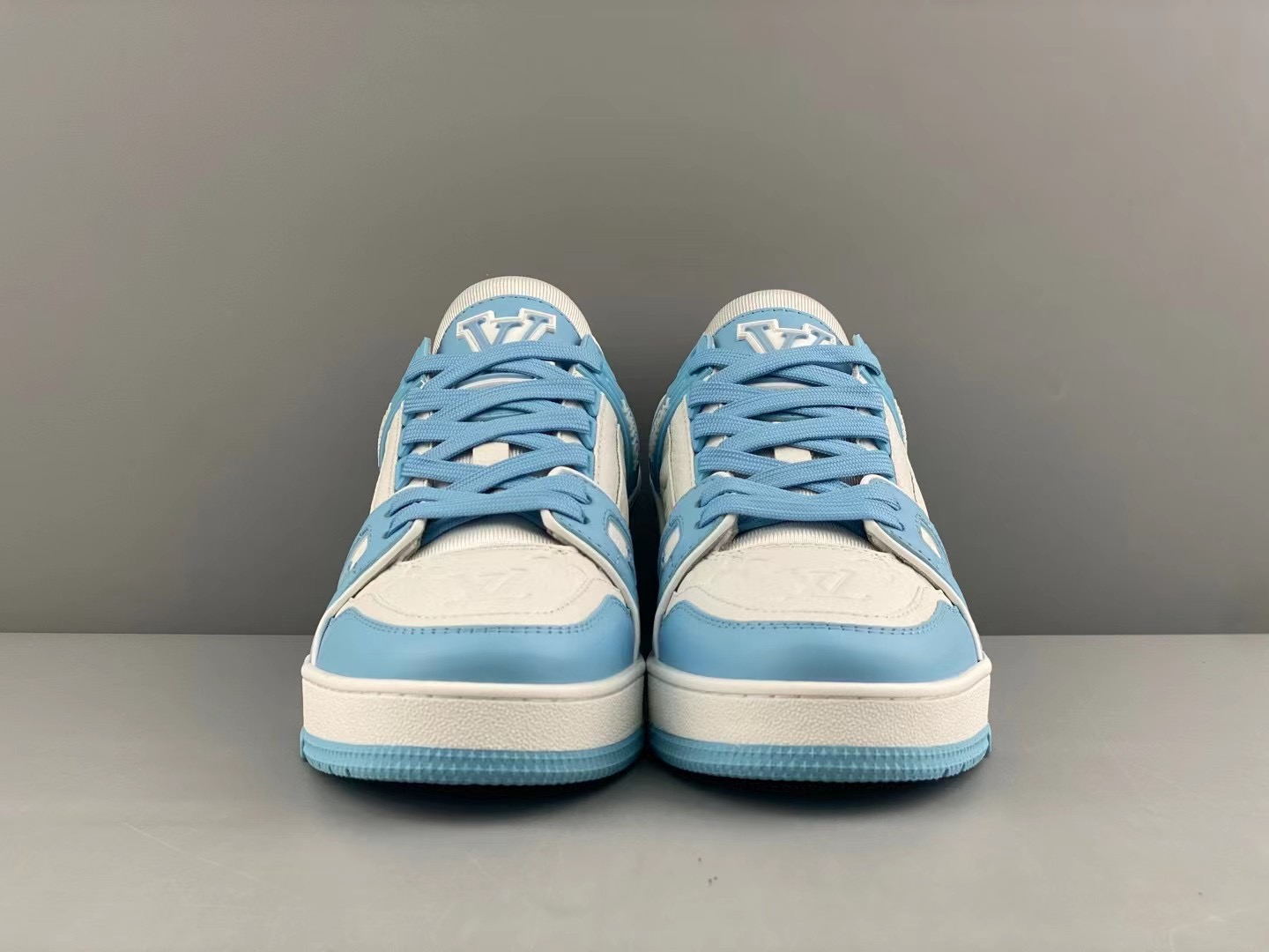 Louis Vuitton Trainer Light Blue White Monogram Sneakers