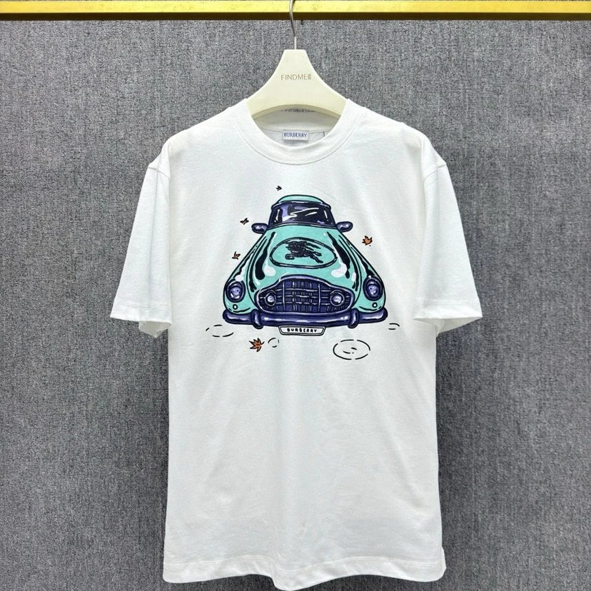 Burberry Graphic Print Olive Green Casual T-Shirt