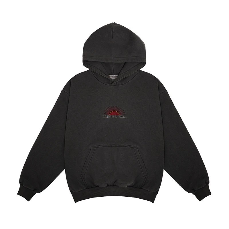 SuperMay Hooded Sweatshirt Gray Black Streetwear