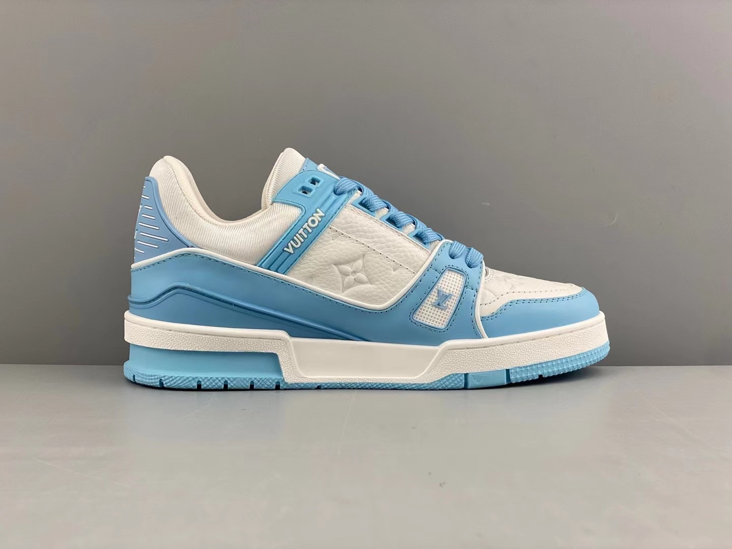 Louis Vuitton Trainer Light Blue White Monogram Sneakers