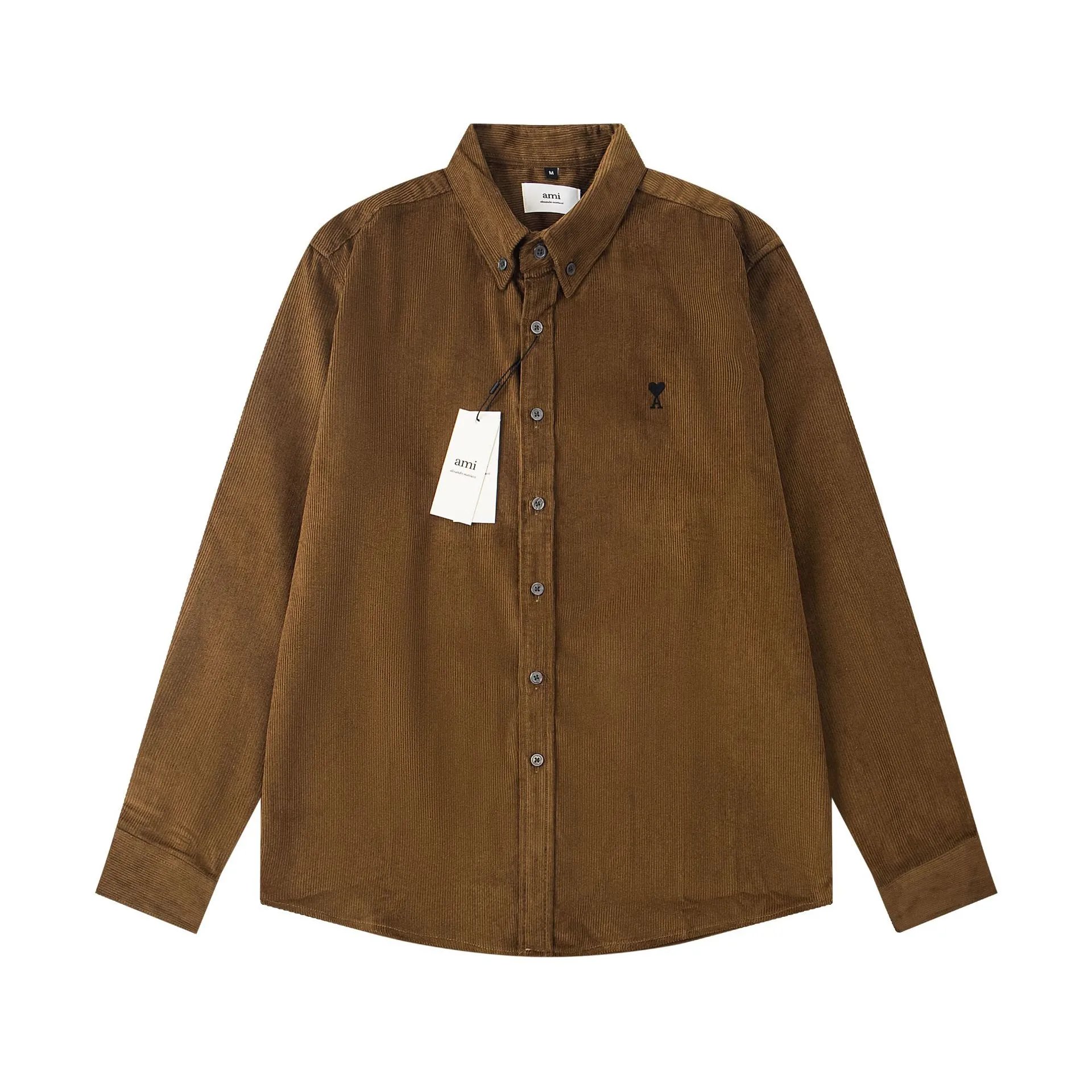 Ami Corduroy Black Button-Down Shirt
