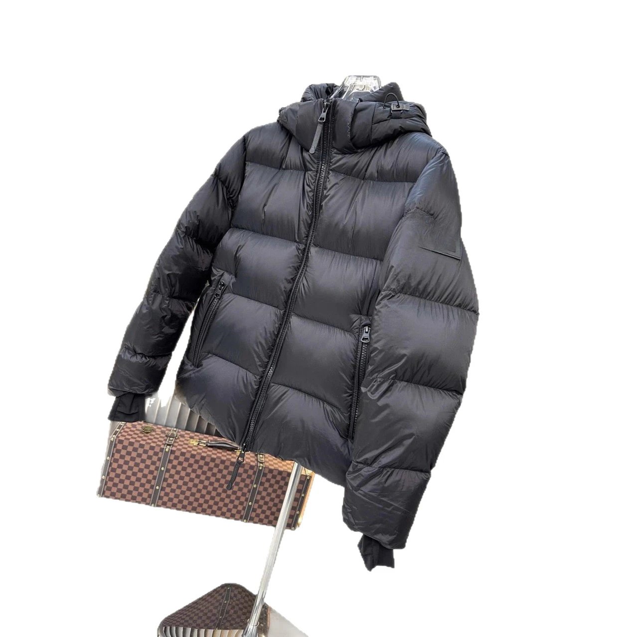 Puffer Jacket Olive Green Navy Black Hooded Short Puffer Coat