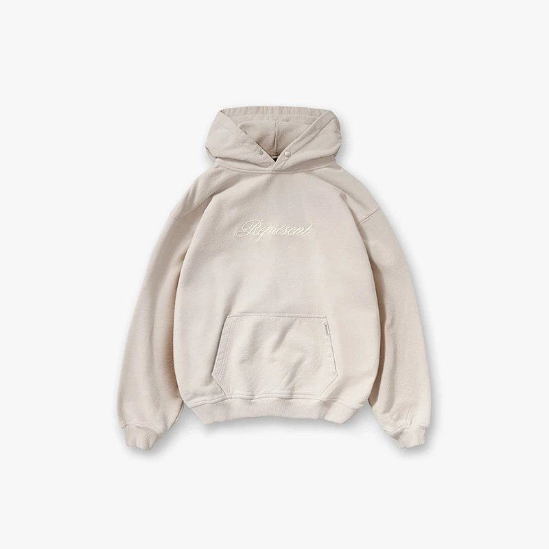 Represent Denim Hoodie Dark Gray Washed Streetwear