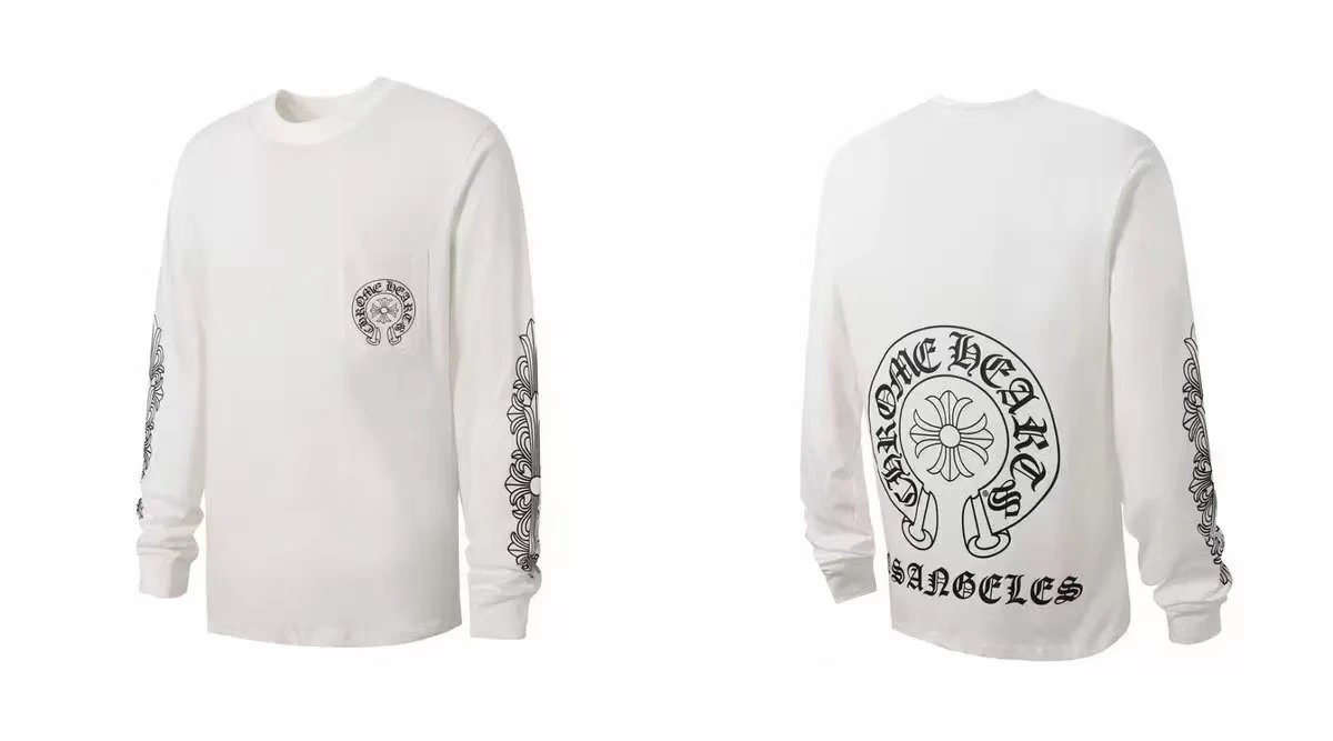 Chrome Hearts White Black Raglan Long Sleeve Tee